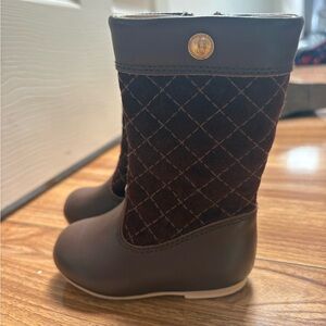 Janie and Jack Dark Brown Quilted Kids Boots